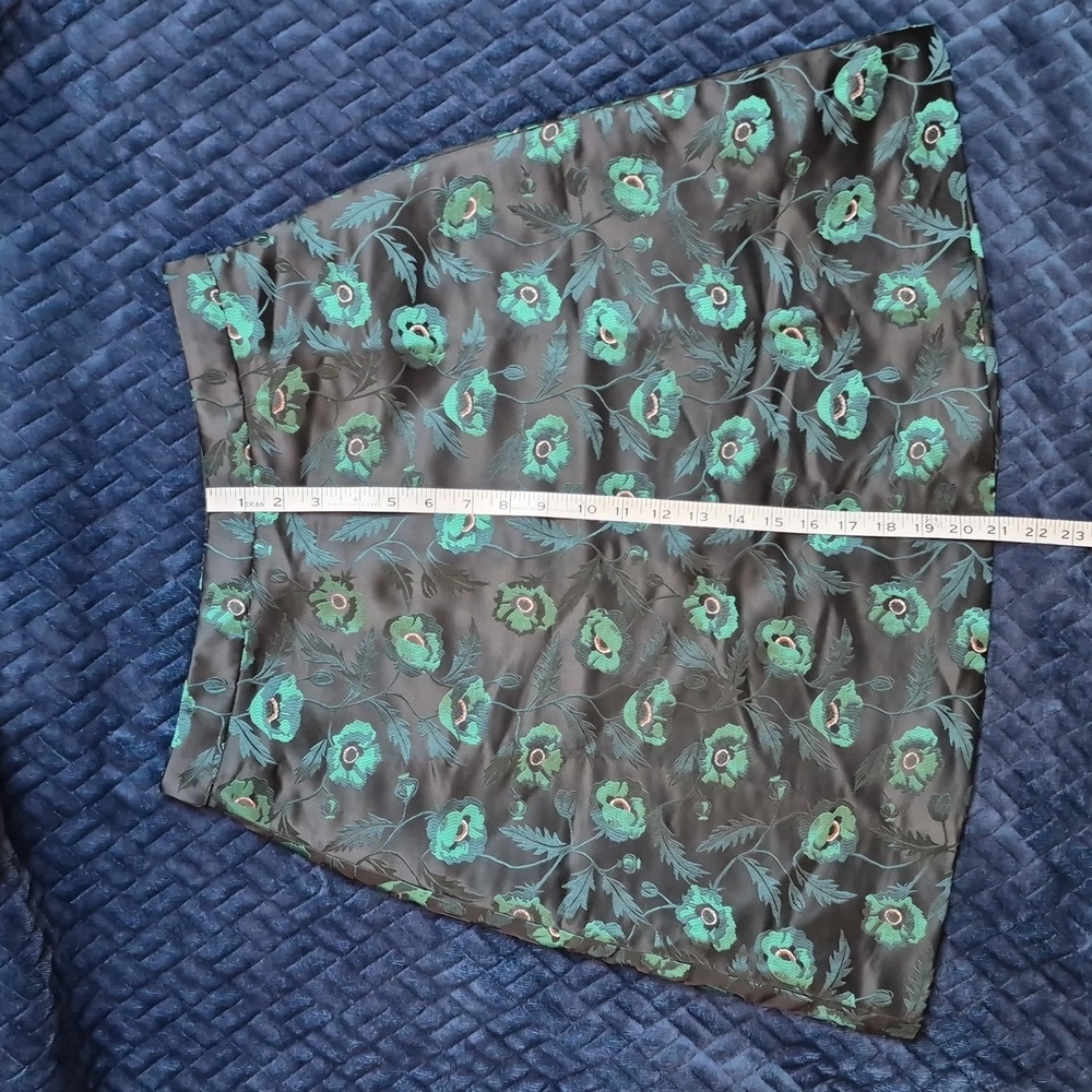 J. Crew Emmie Poppy A-line Black & Green Lined Skirt Size 4, New With Tags - Picture 11 of 16
